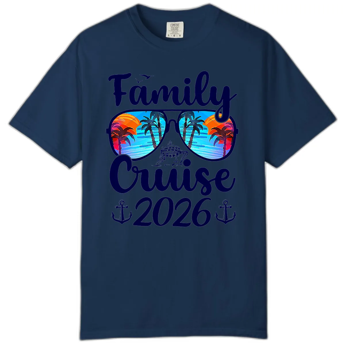 Family Cruise 2026 Tropical Sunglasses Comfort Color in Navy