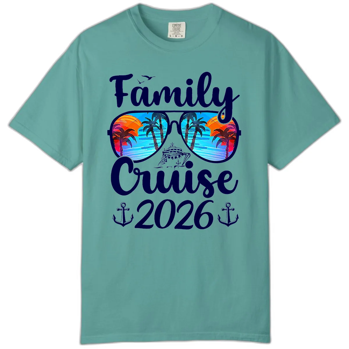 Family Cruise 2026 Tropical Sunglasses Comfort Color in Seafoam