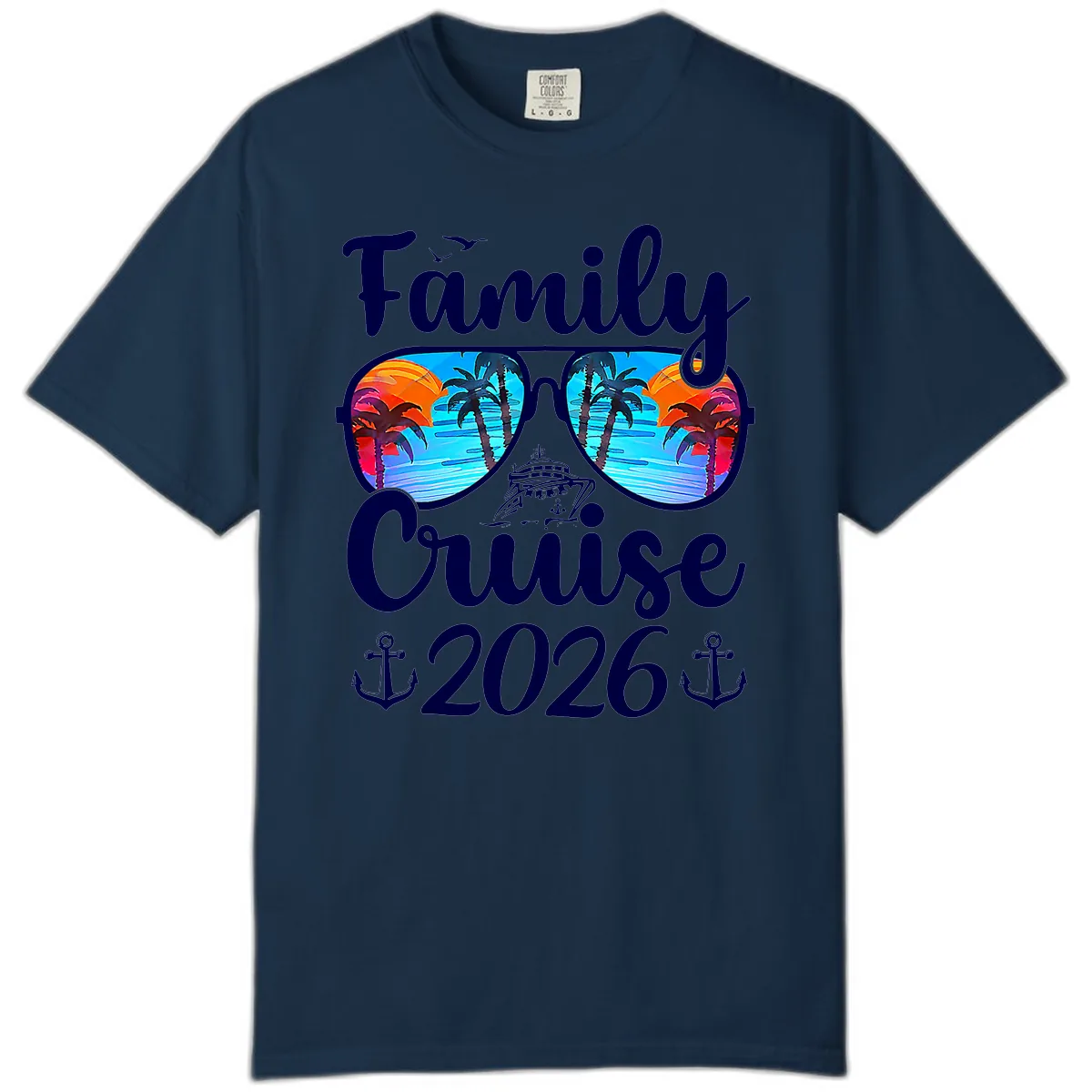 Family Cruise 2026 Tropical Sunglasses Comfort Color in True Navy