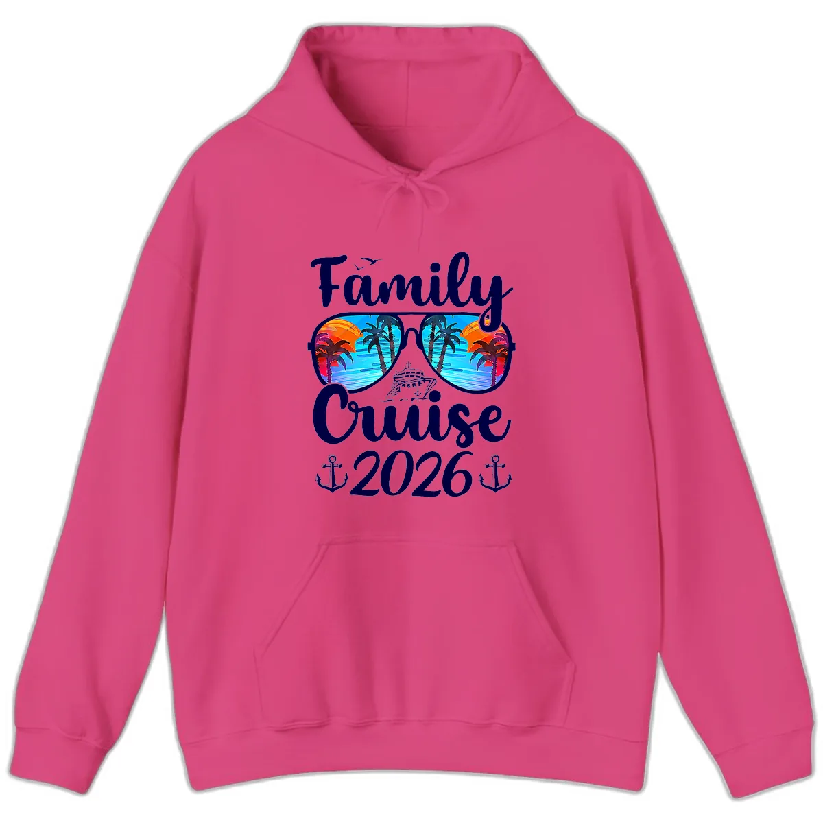 Family Cruise 2026 Tropical Sunglasses Hoodie in Heliconia