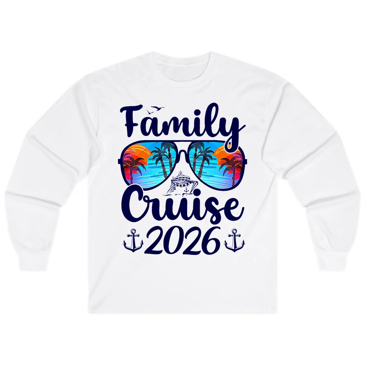 Family Cruise 2026 Tropical Sunglasses Long Sleeve in White