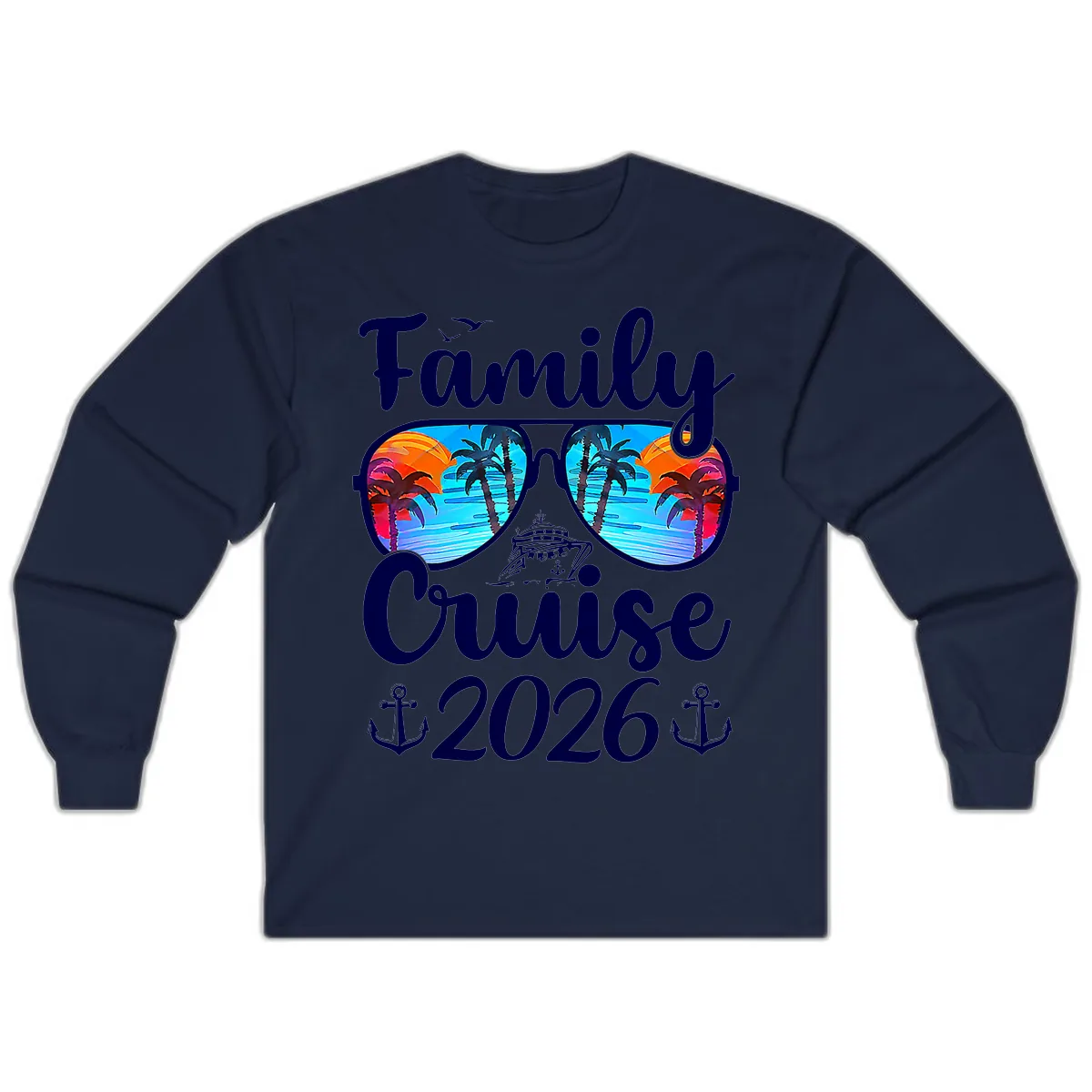Family Cruise 2026 Tropical Sunglasses Long Sleeve in Navy