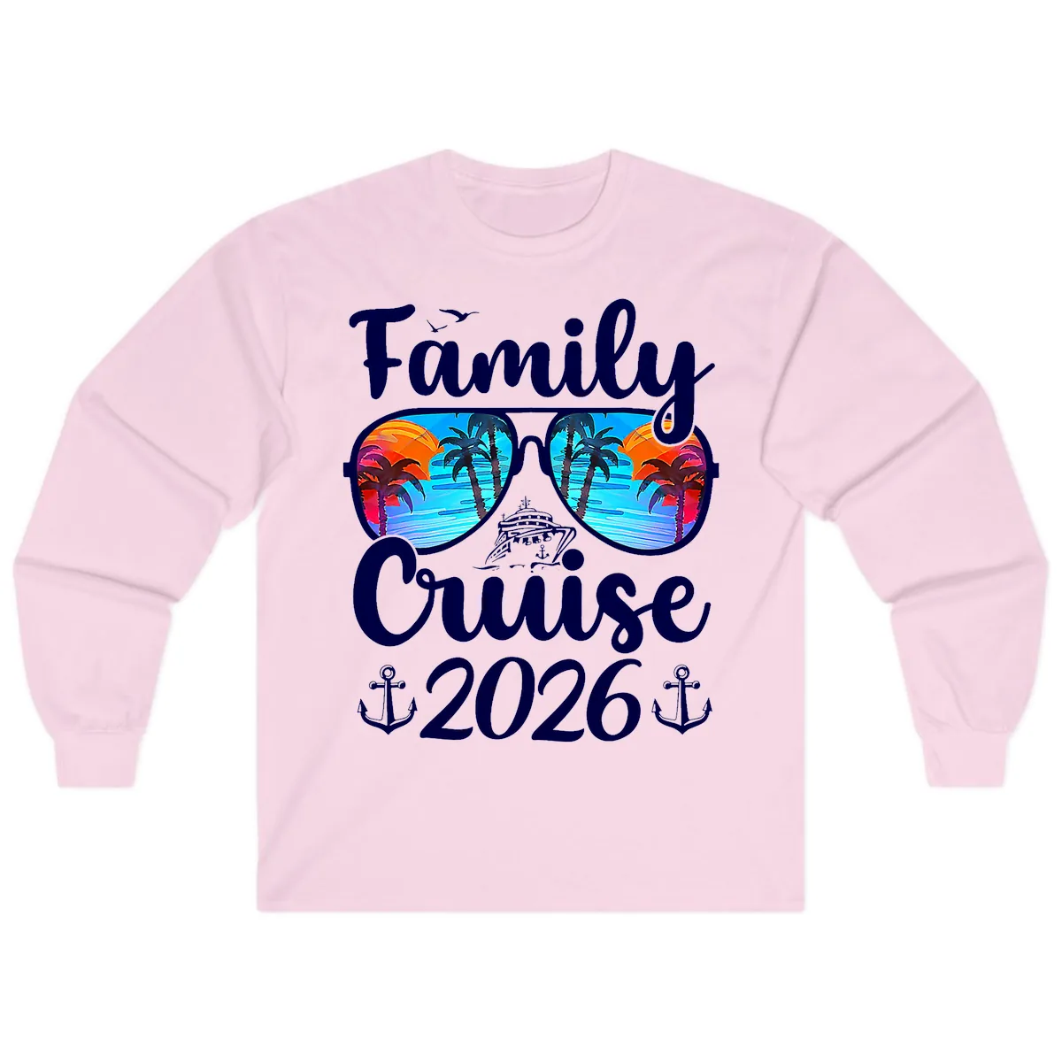Family Cruise 2026 Tropical Sunglasses Long Sleeve in Light Pink