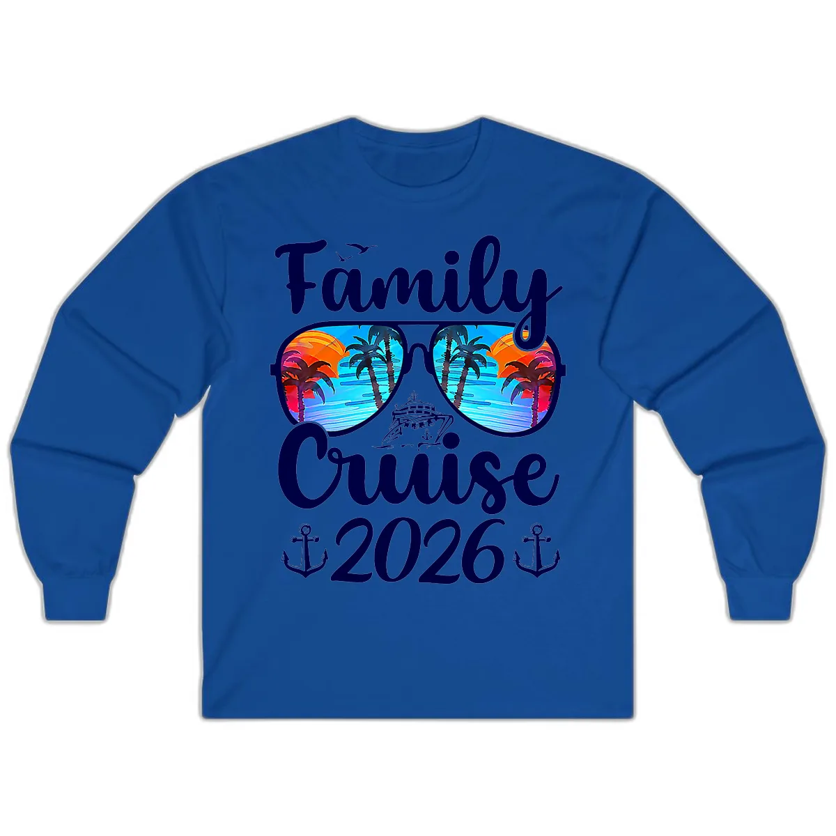 Family Cruise 2026 Tropical Sunglasses Long Sleeve in Royal