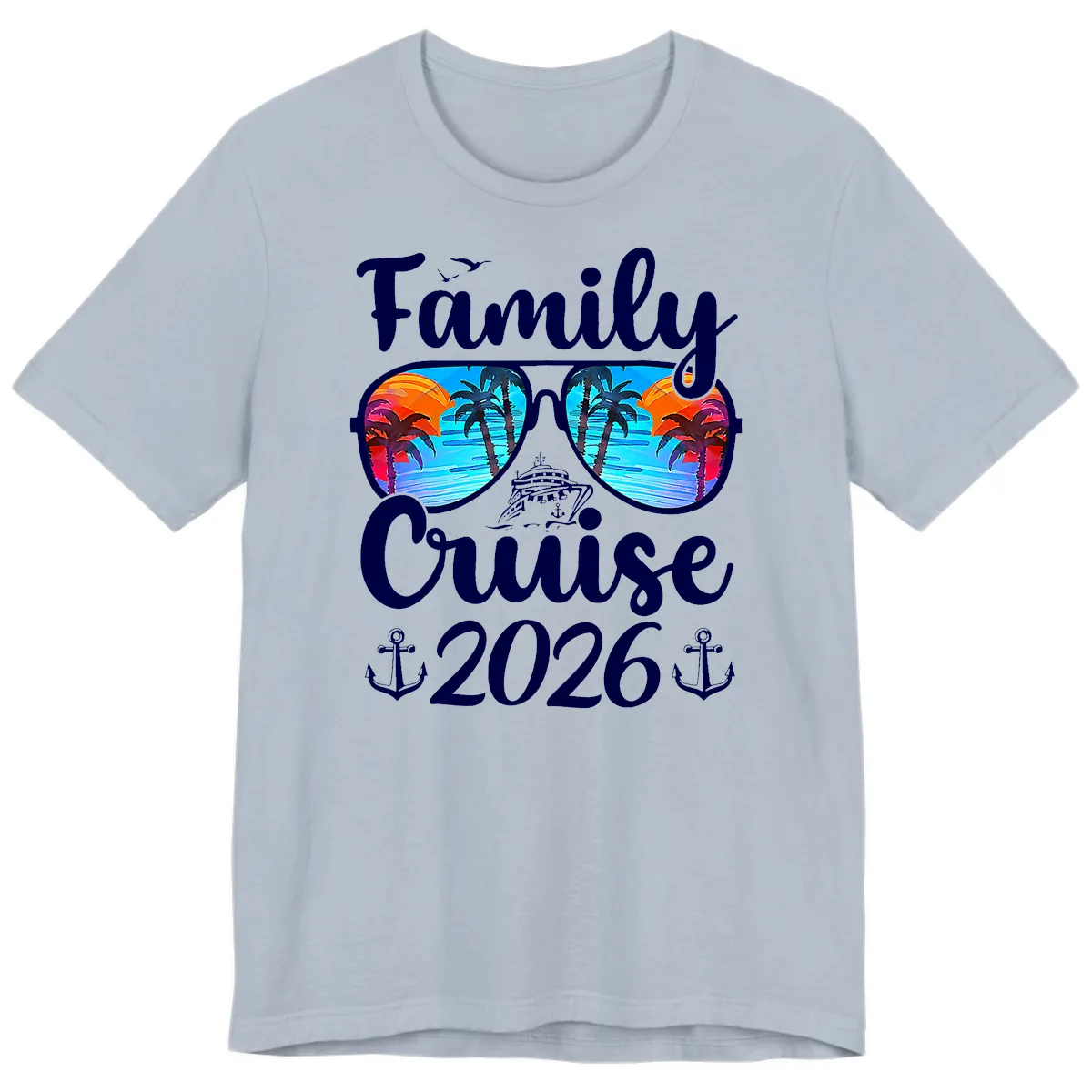 Family Cruise 2026 Tropical Sunglasses Premium T-Shirt in Light Blue