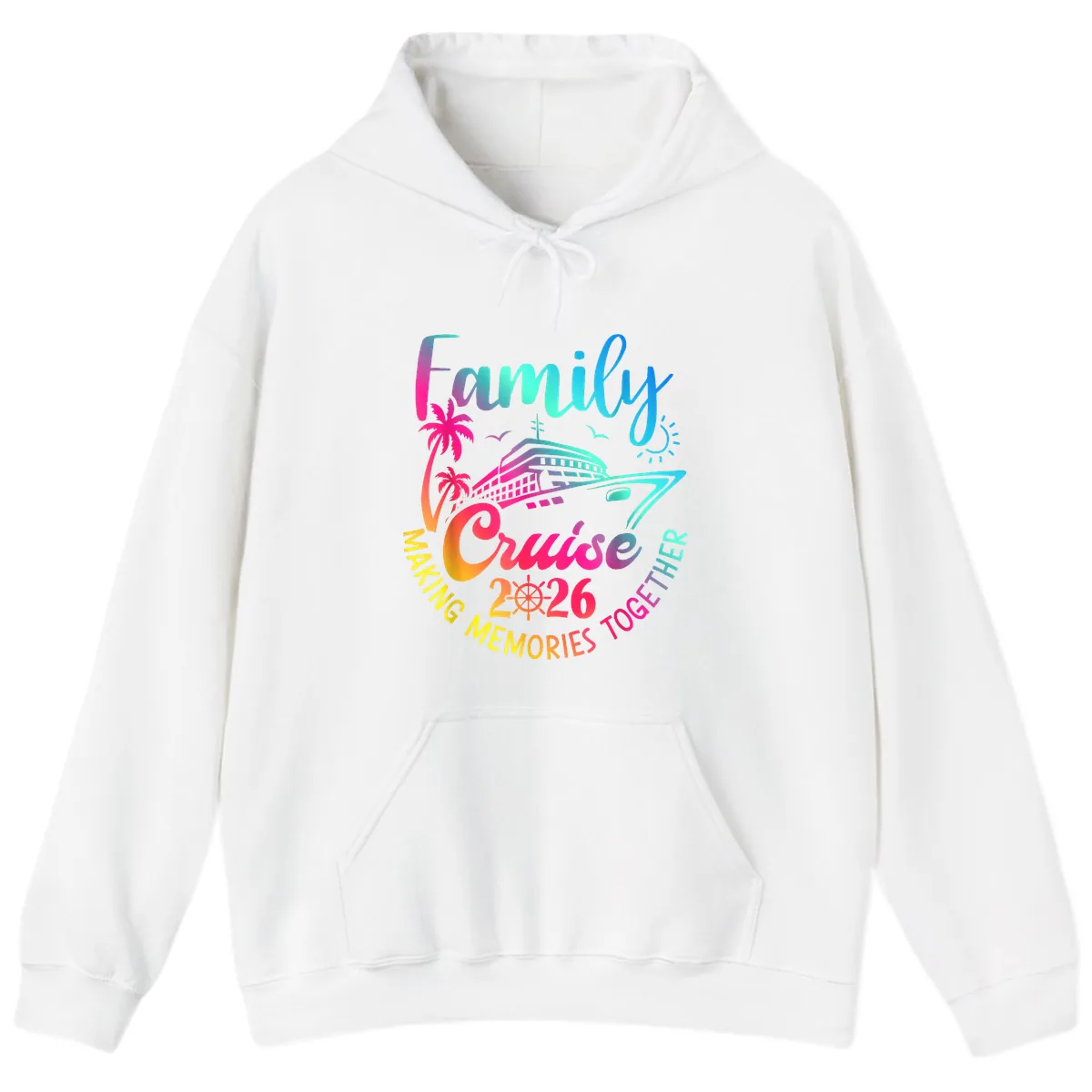 Family Cruise 2026 Making Memories Together Hoodie in White