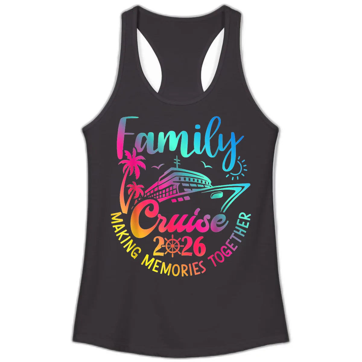 Family Cruise 2026 Making Memories Together Ladies Tank in Black