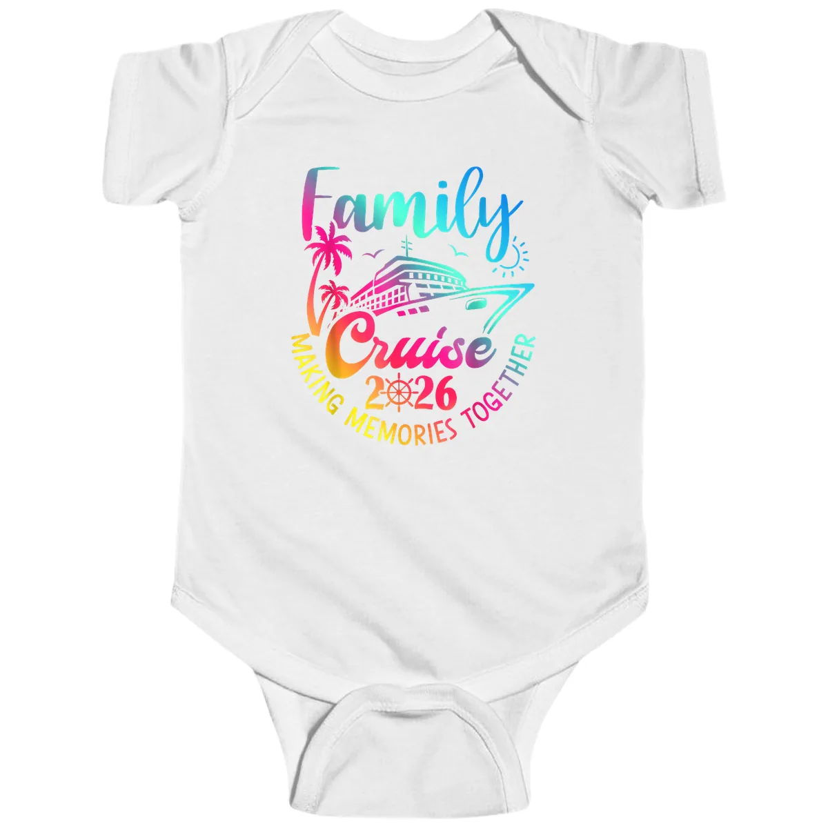 Family Cruise 2026 Making Memories Together Baby Onesie in White