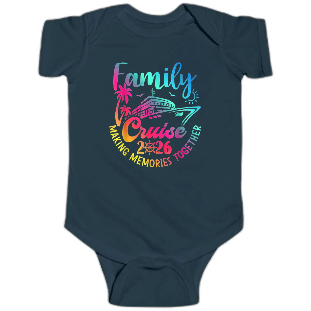 Family Cruise 2026 Making Memories Together Baby Onesie in Navy