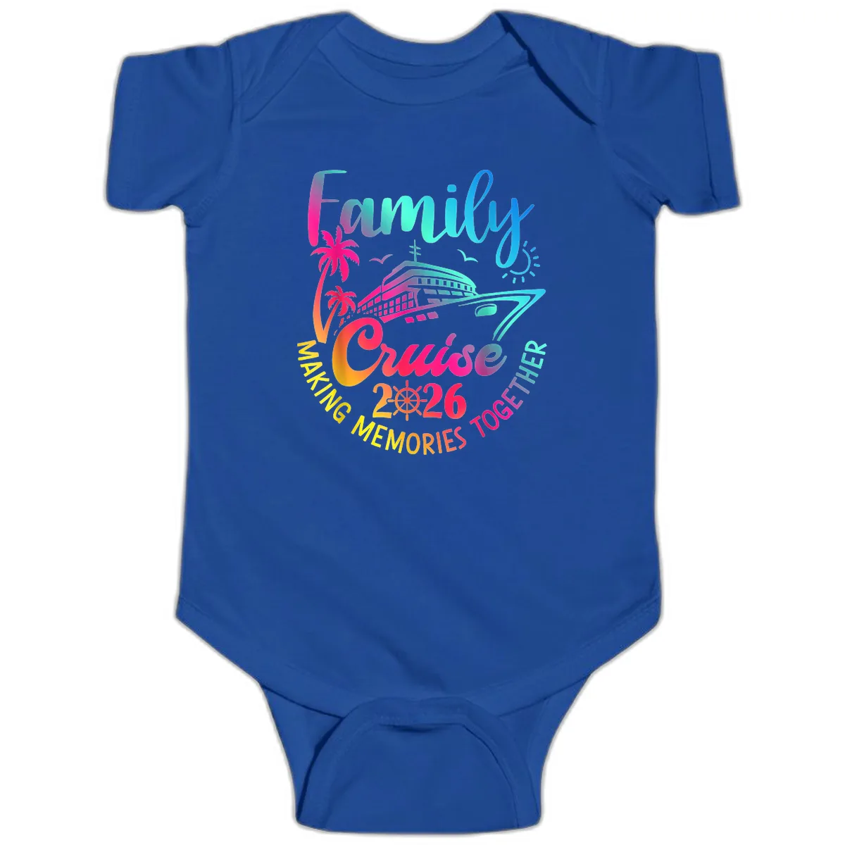 Family Cruise 2026 Making Memories Together Baby Onesie in Royal