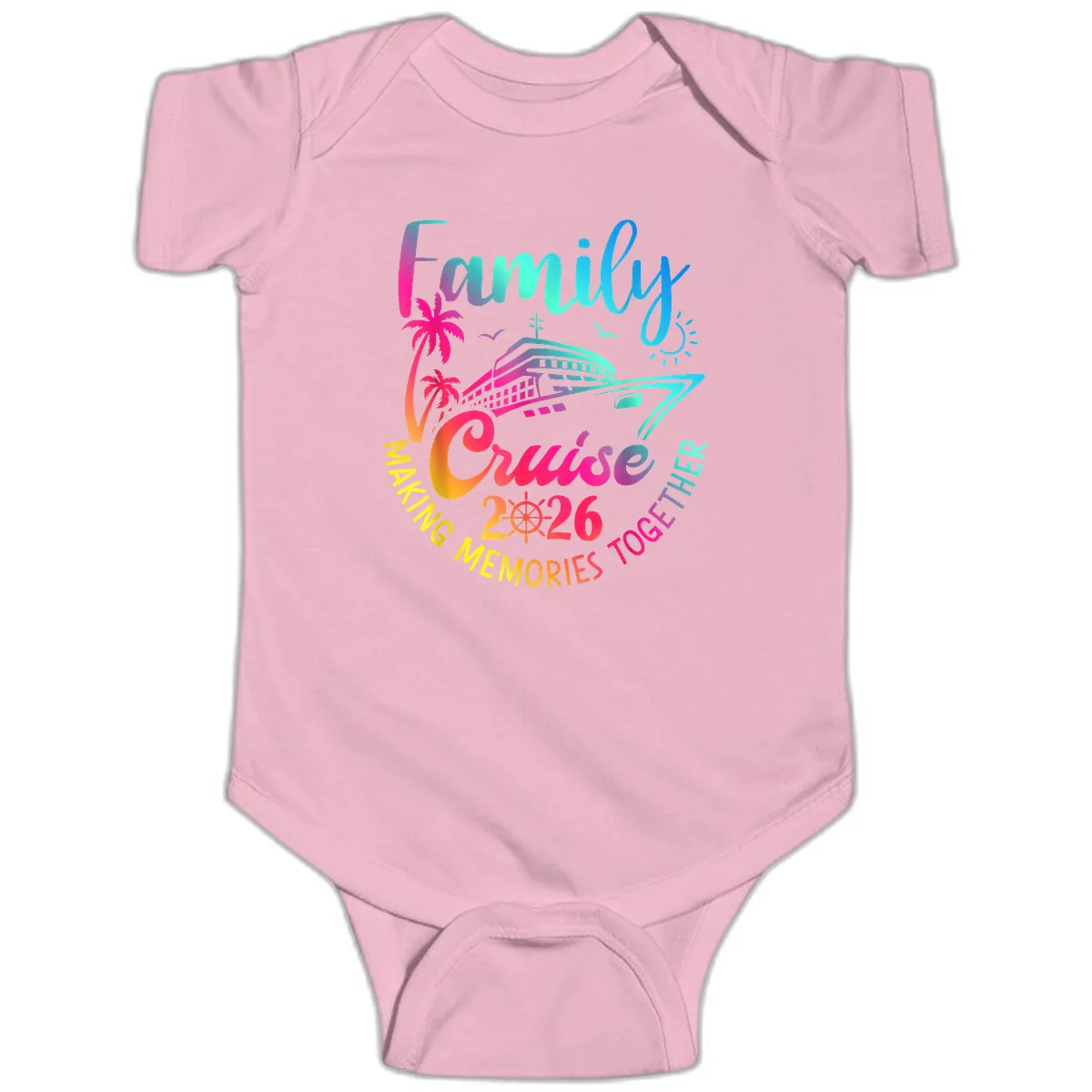 Family Cruise 2026 Making Memories Together Baby Onesie in Pink