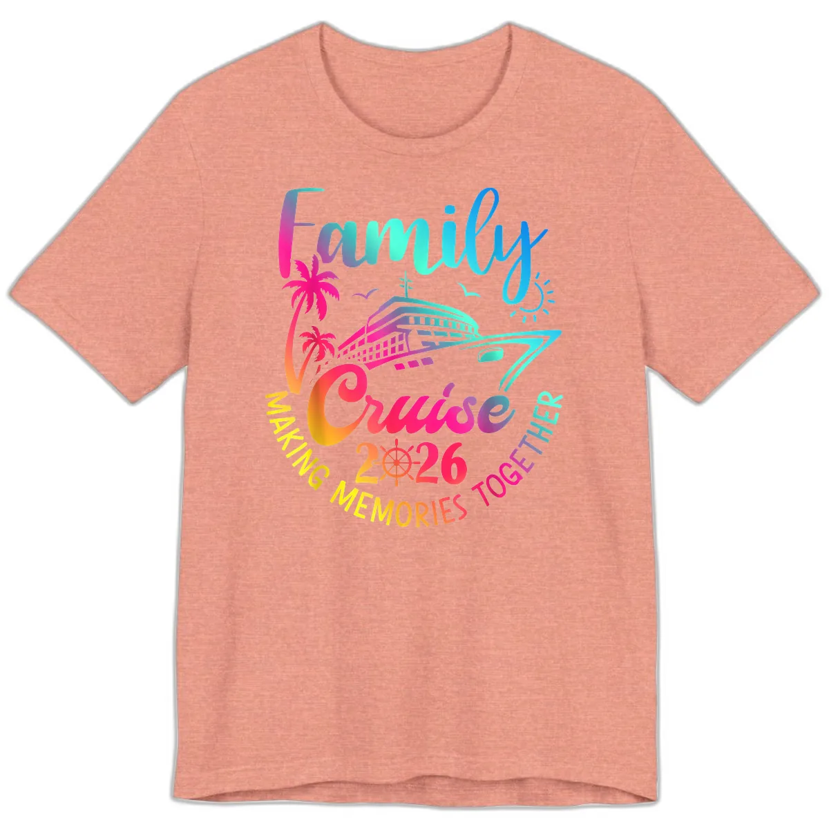 Family Cruise 2026 Making Memories Together Premium T-Shirt in Heather Sunset