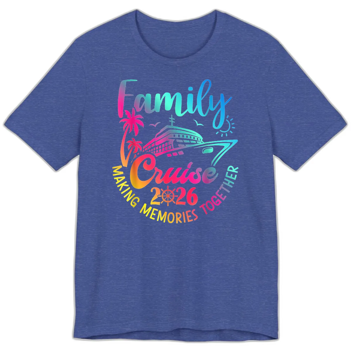Family Cruise 2026 Making Memories Together Premium T-Shirt in Heather True Royal