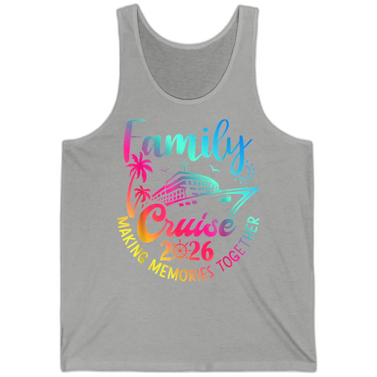 Family Cruise 2026 Making Memories Together Tank in Athletic Heather