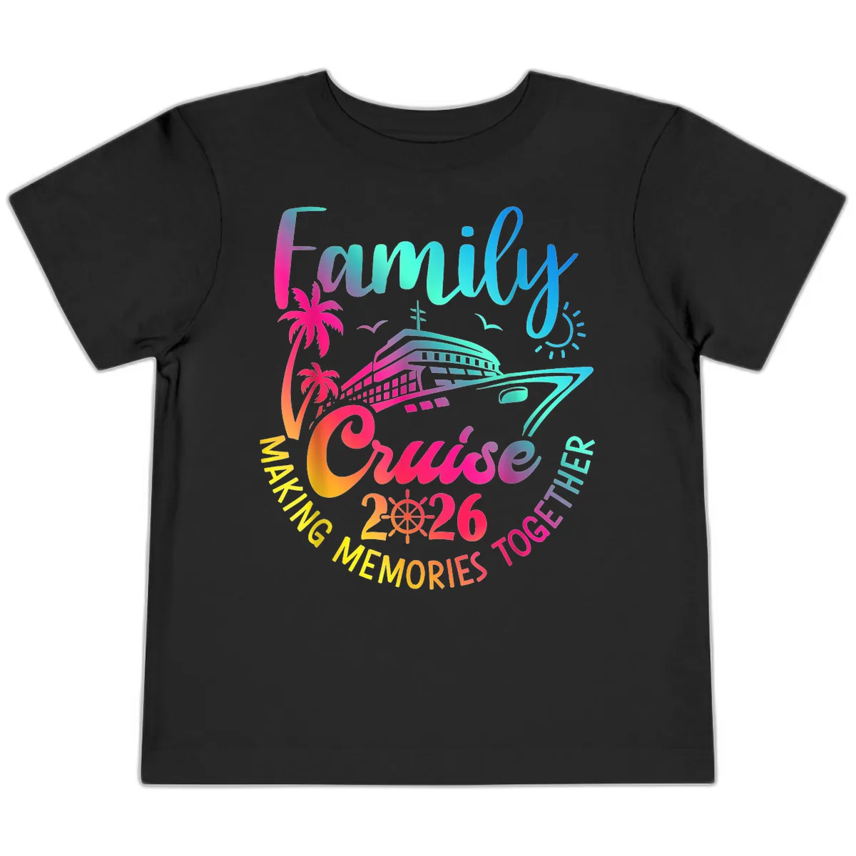 Family Cruise 2026 Making Memories Together Toddler T-Shirt in Black