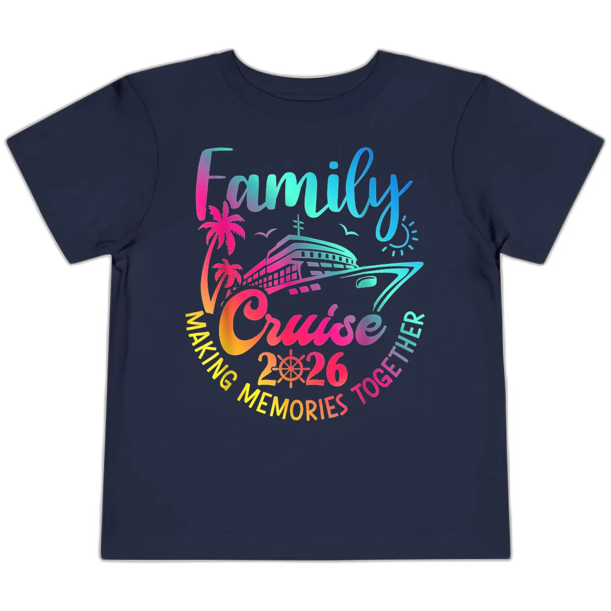 Family Cruise 2026 Making Memories Together Toddler T-Shirt in Navy