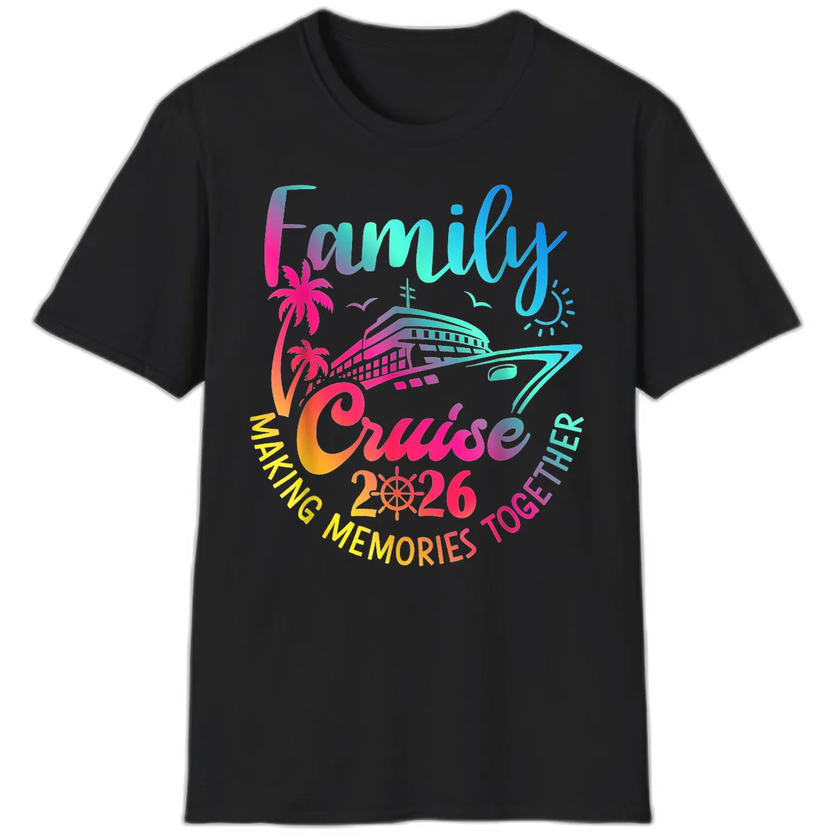 Family Cruise 2026 Making Memories Together T-Shirt in Black