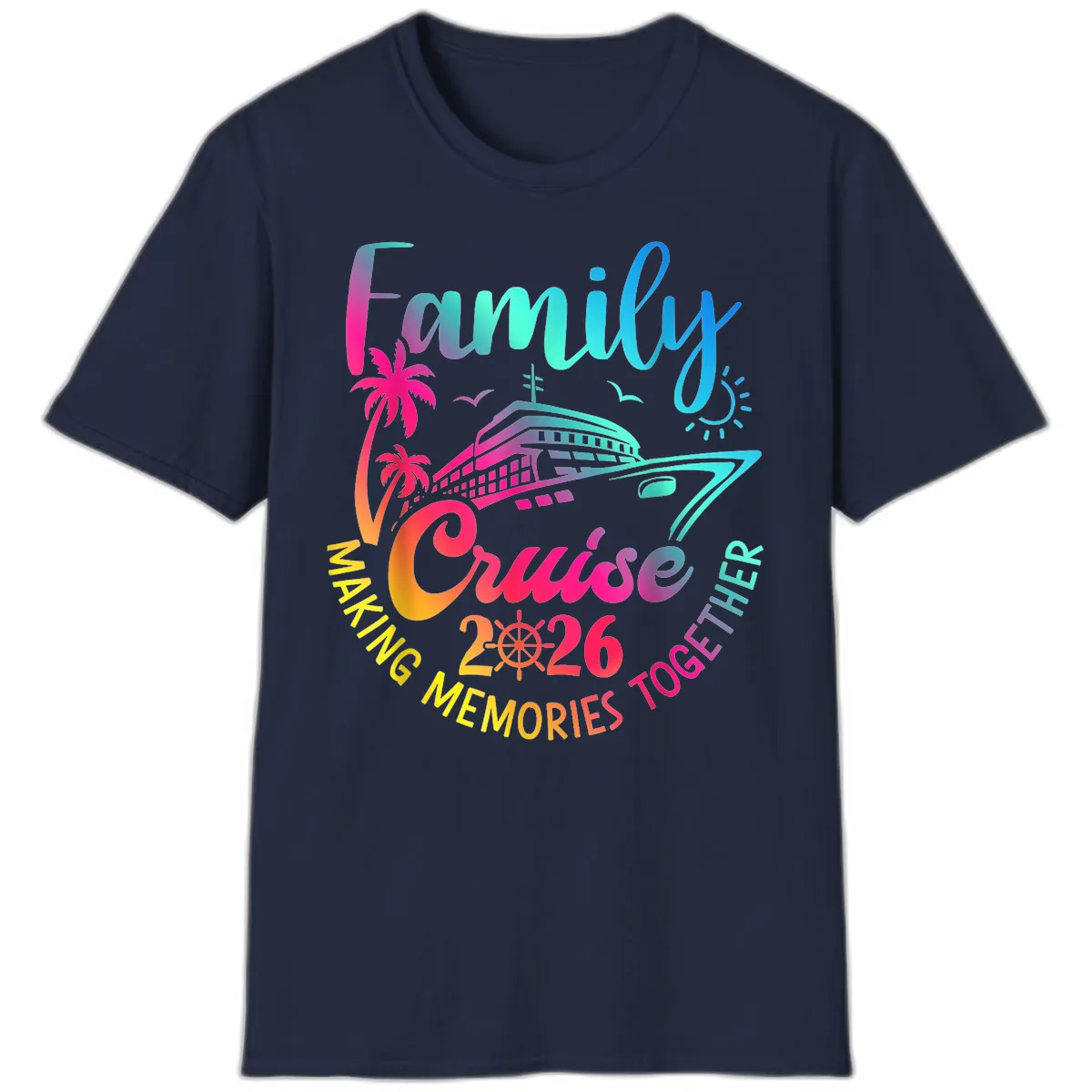 Family Cruise 2026 Making Memories Together T-Shirt in Navy