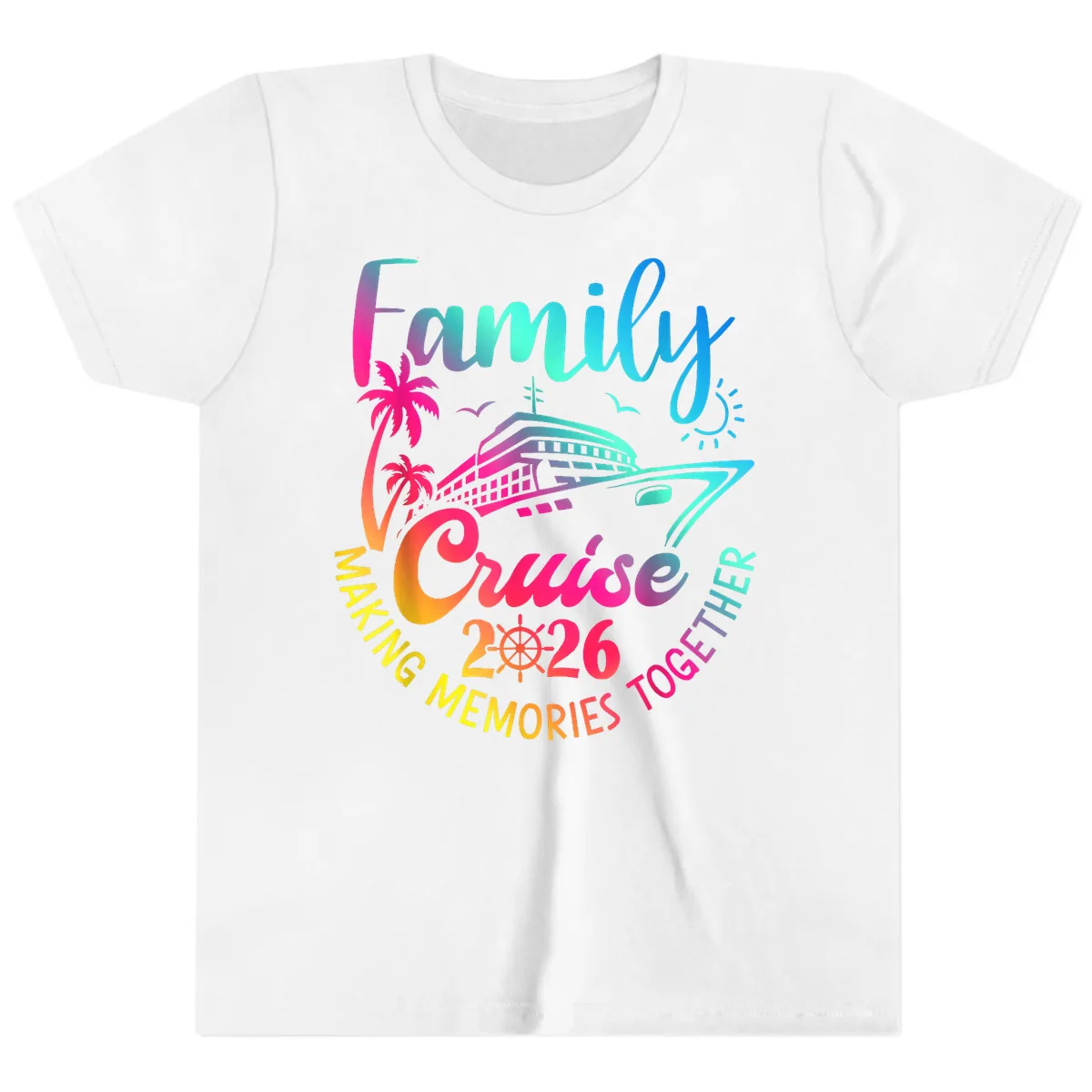 Family Cruise 2026 Making Memories Together Youth T-Shirt in White