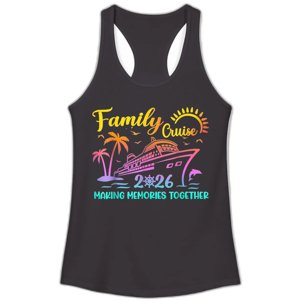 Family Cruise 2026 Making Memories Together Ladies Tank in Black