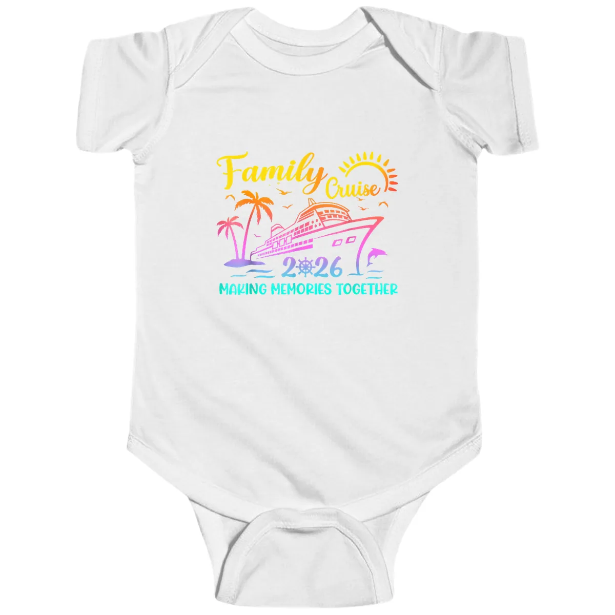 Family Cruise 2026 Making Memories Together Baby Onesie in White