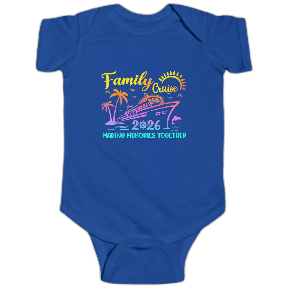 Family Cruise 2026 Making Memories Together Baby Onesie in Royal