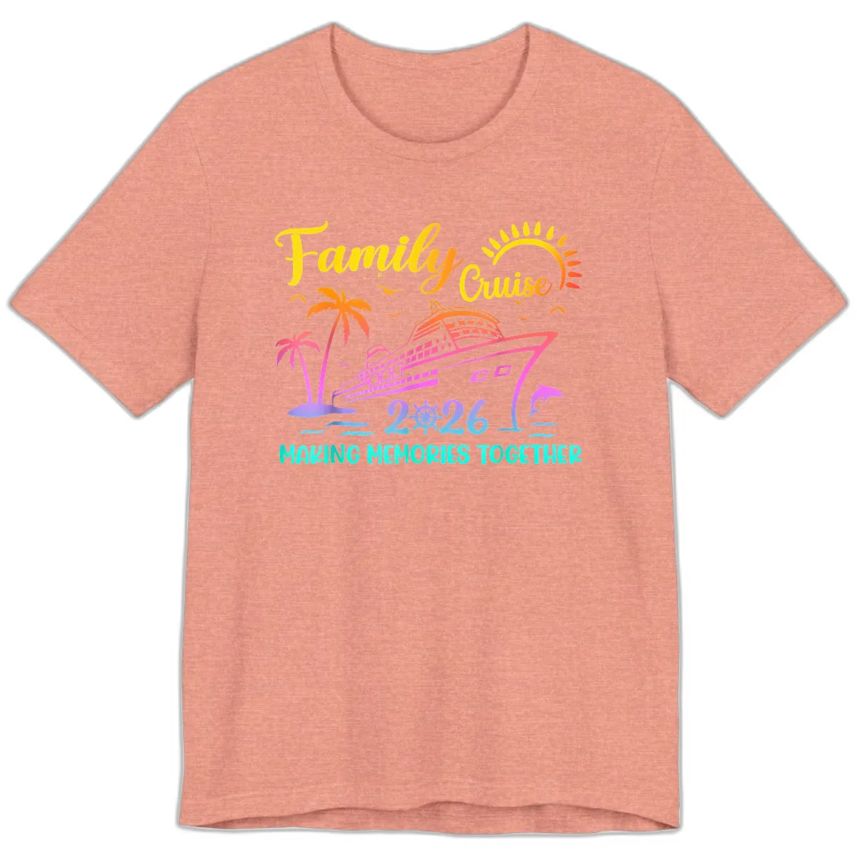 Family Cruise 2026 Making Memories Together Premium T-Shirt in Heather Sunset