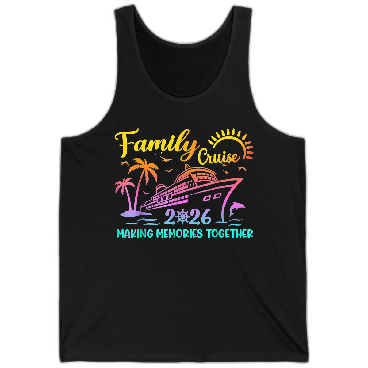 Family Cruise 2026 Making Memories Together Tank in Black