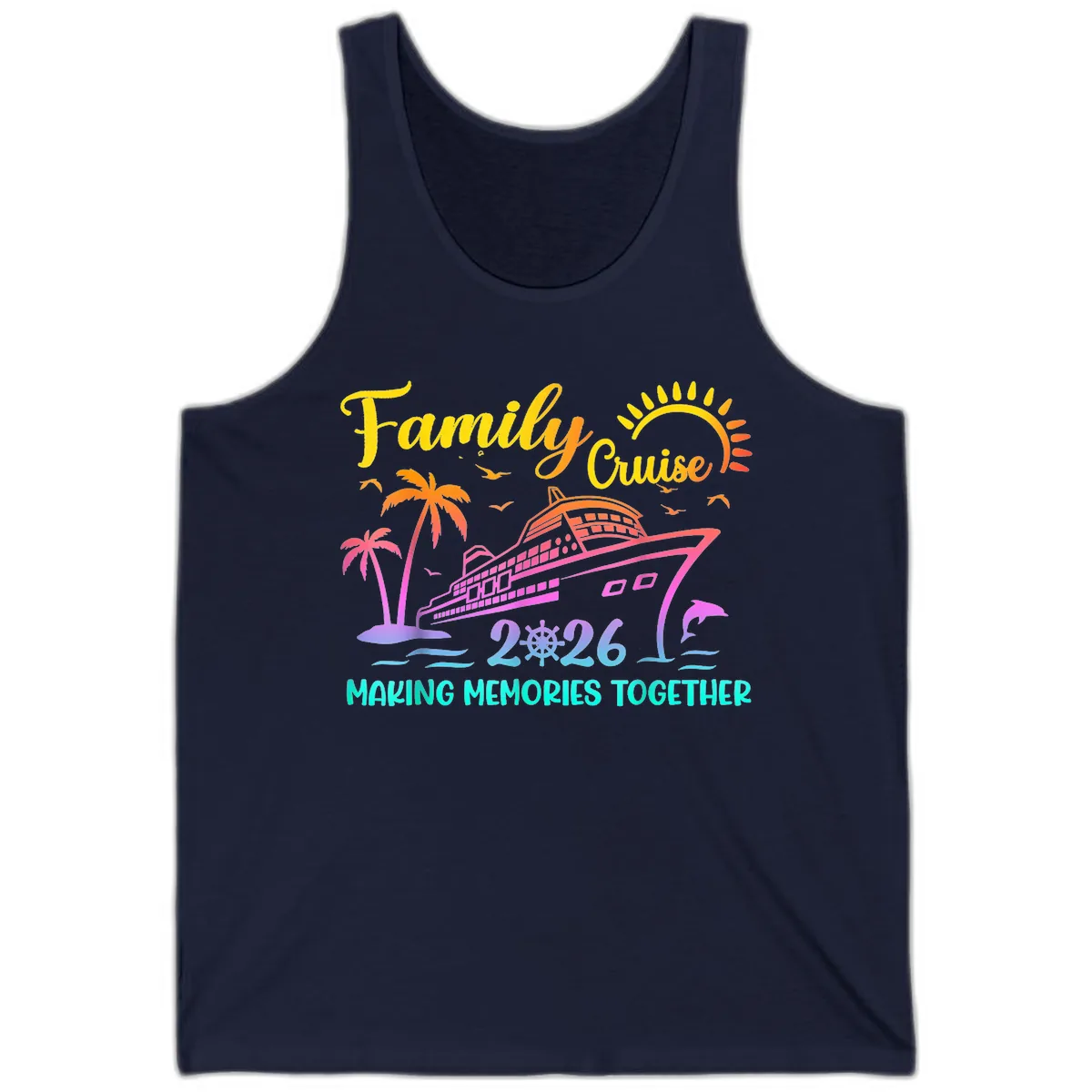 Family Cruise 2026 Making Memories Together Tank in Navy