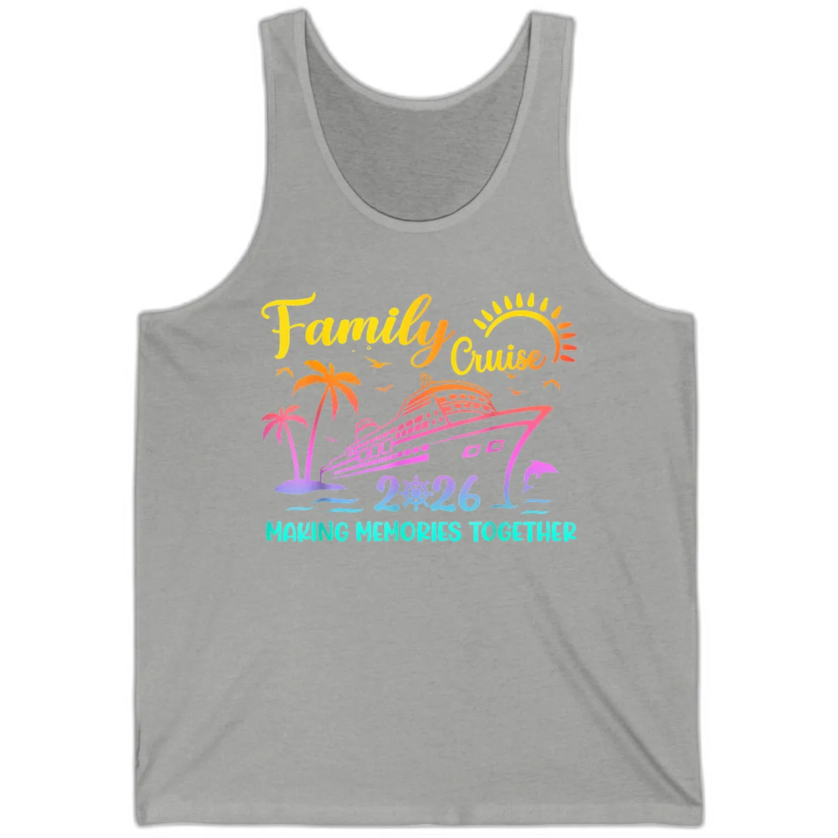 Family Cruise 2026 Making Memories Together Tank in Athletic Heather