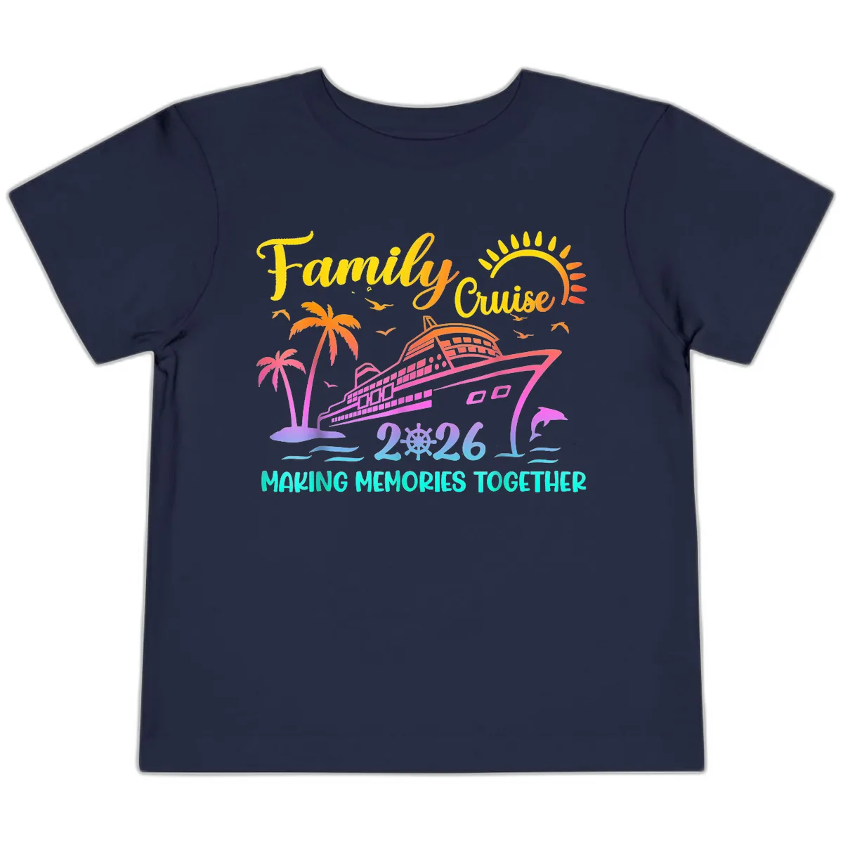 Family Cruise 2026 Making Memories Together Toddler T-Shirt in Navy