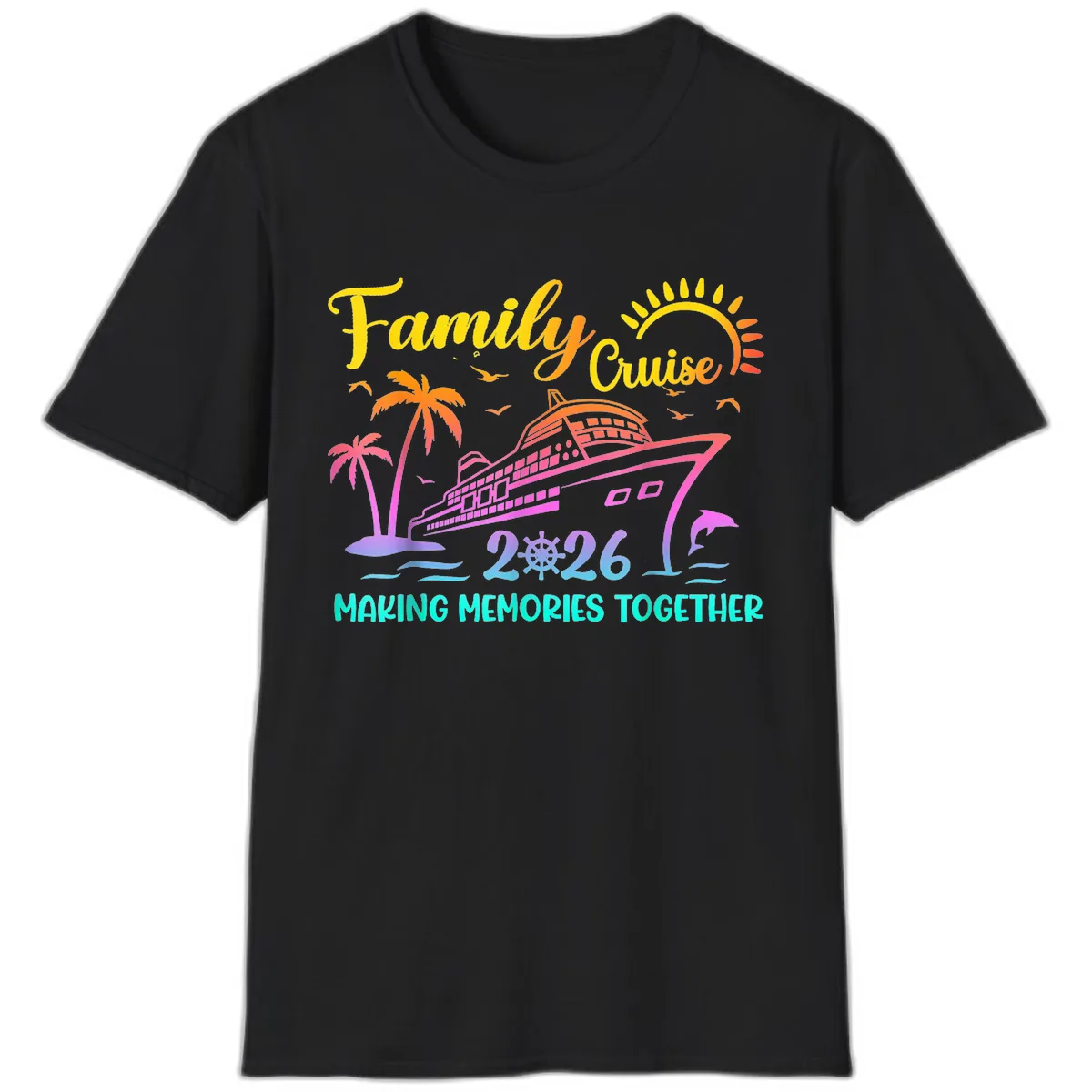 Family Cruise 2026 Making Memories Together T-Shirt in Black
