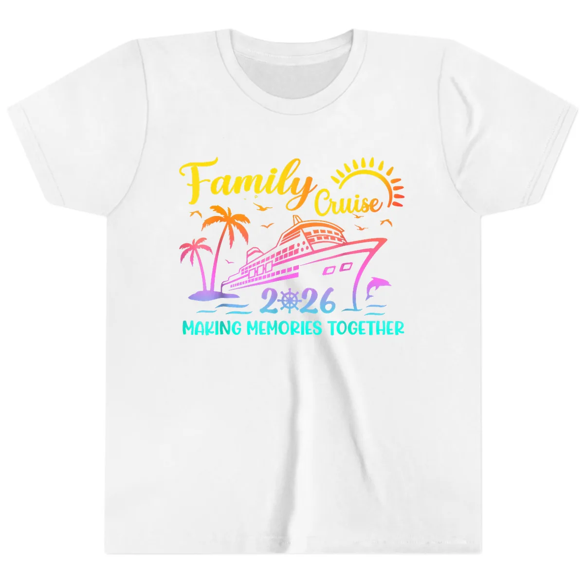 Family Cruise 2026 Making Memories Together Youth T-Shirt in White