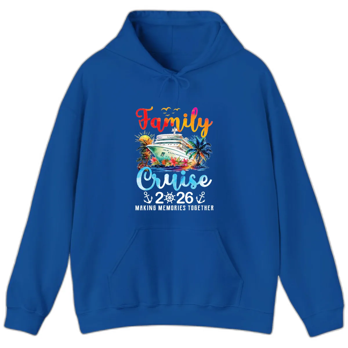 Family Cruise 2026 Making Memories Together Vacation Hoodie in Royal