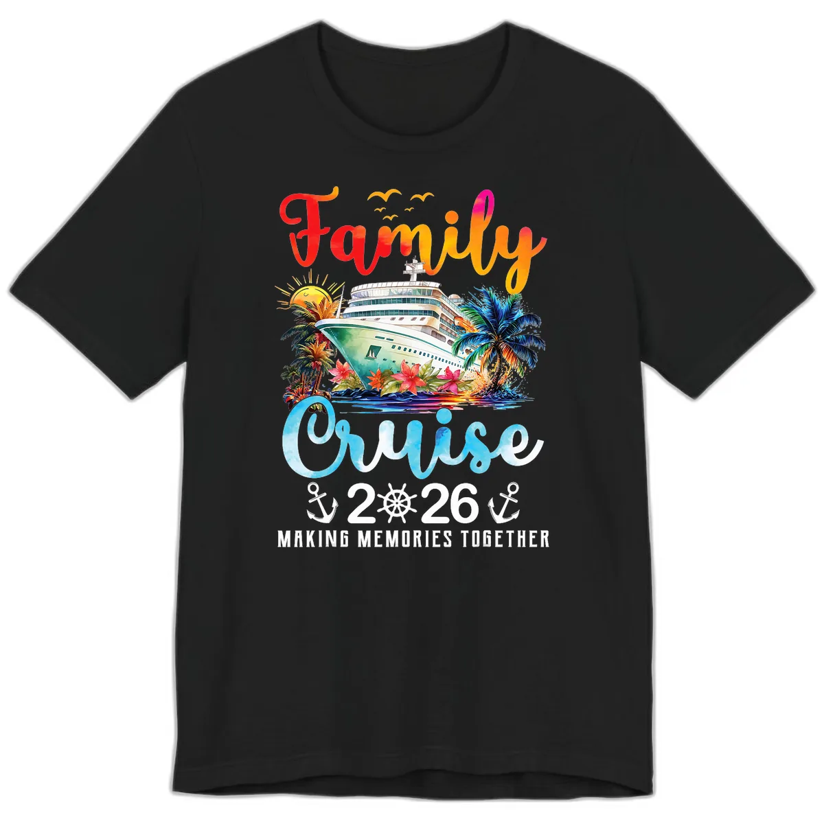Family Cruise 2026 Making Memories Together Vacation Premium T-Shirt in Black