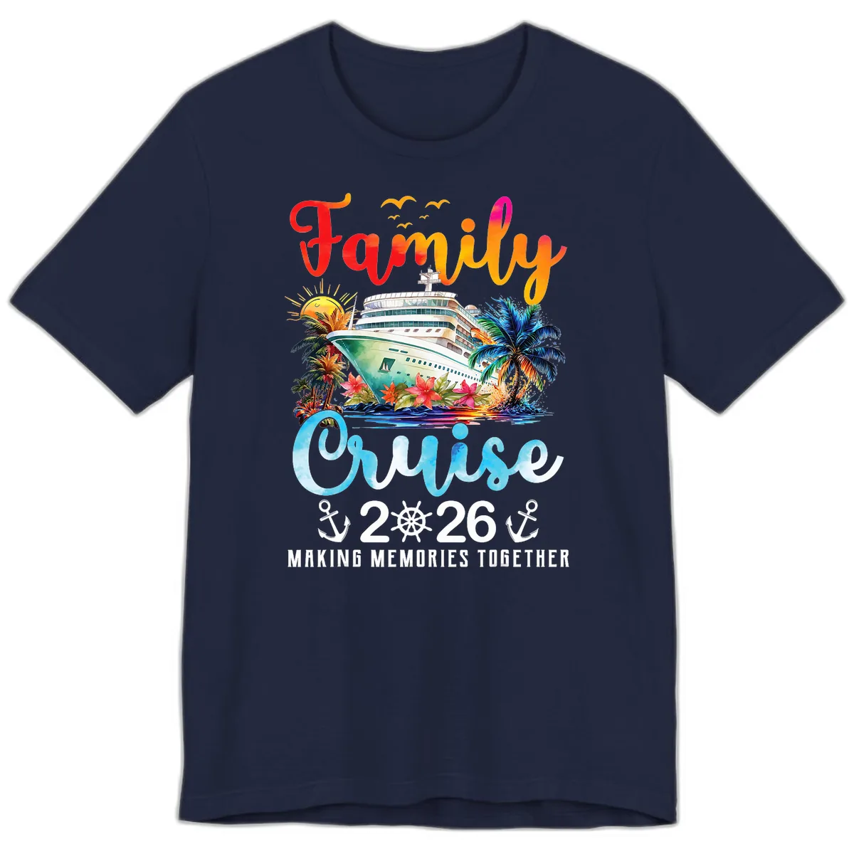 Family Cruise 2026 Making Memories Together Vacation Premium T-Shirt in Navy