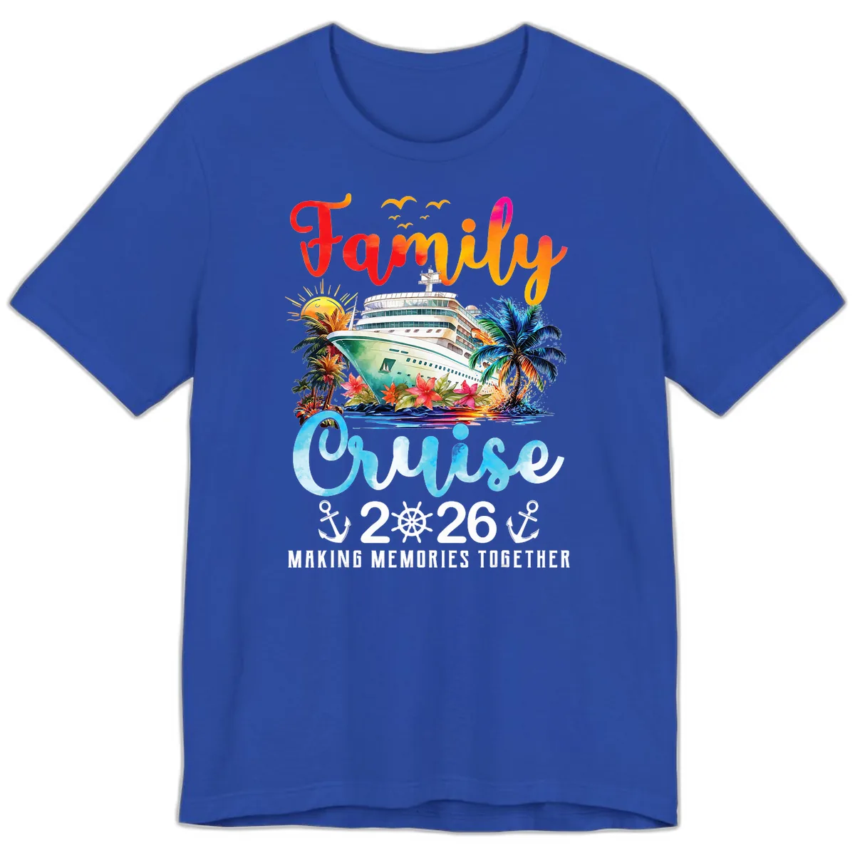 Family Cruise 2026 Making Memories Together Vacation Premium T-Shirt in True Royal