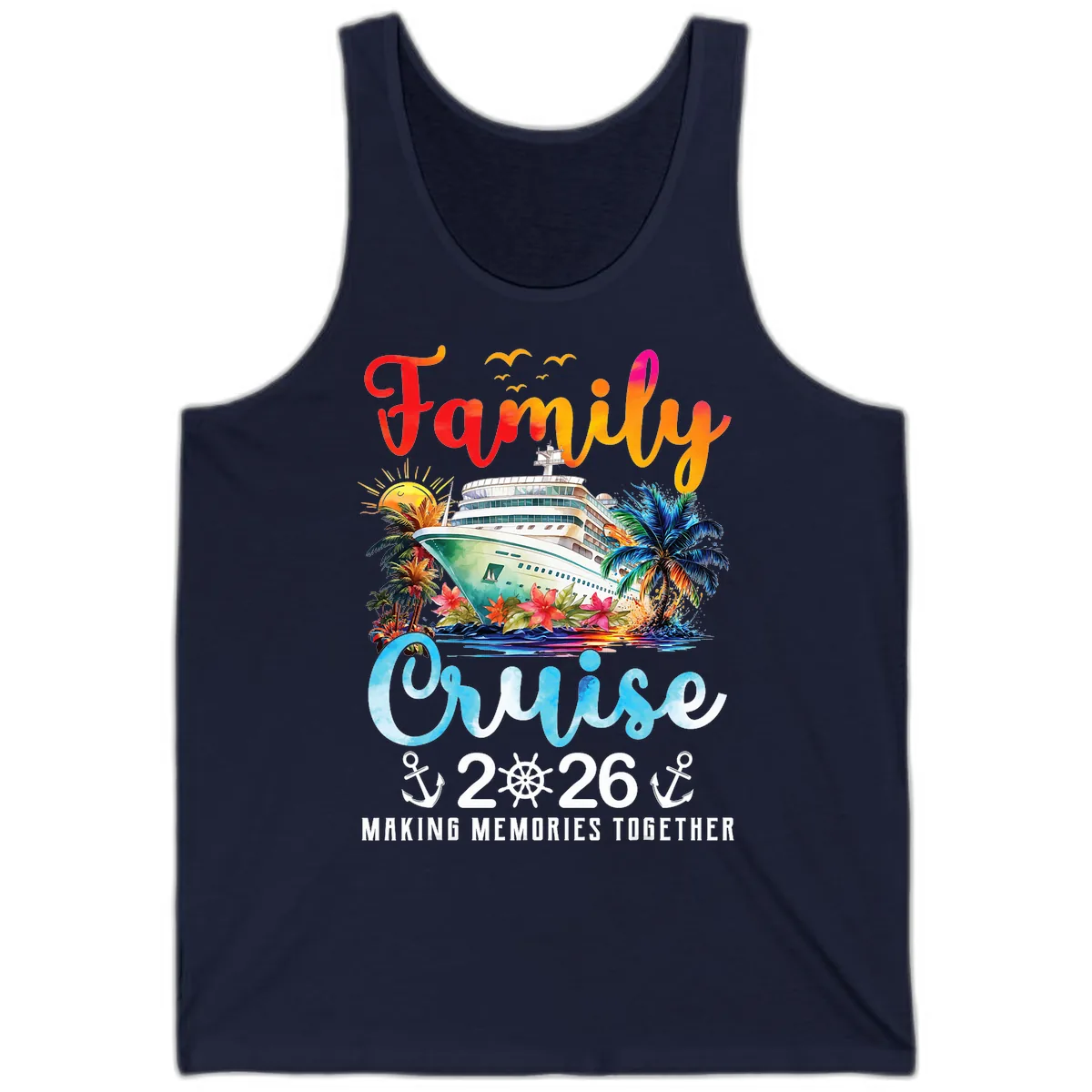 Family Cruise 2026 Making Memories Together Vacation Tank in Navy