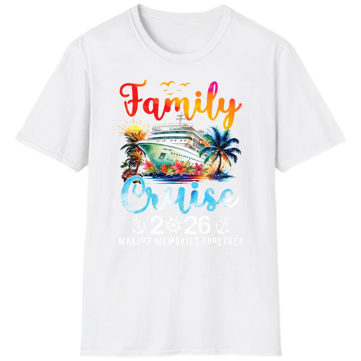 Family Cruise 2026 Making Memories Together Vacation T-Shirt in White