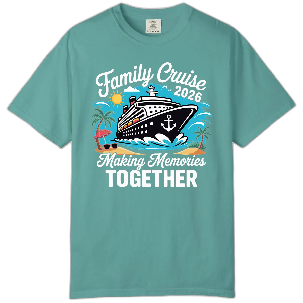 Family Cruise 2026 Making Memories Together Comfort Color in Seafoam