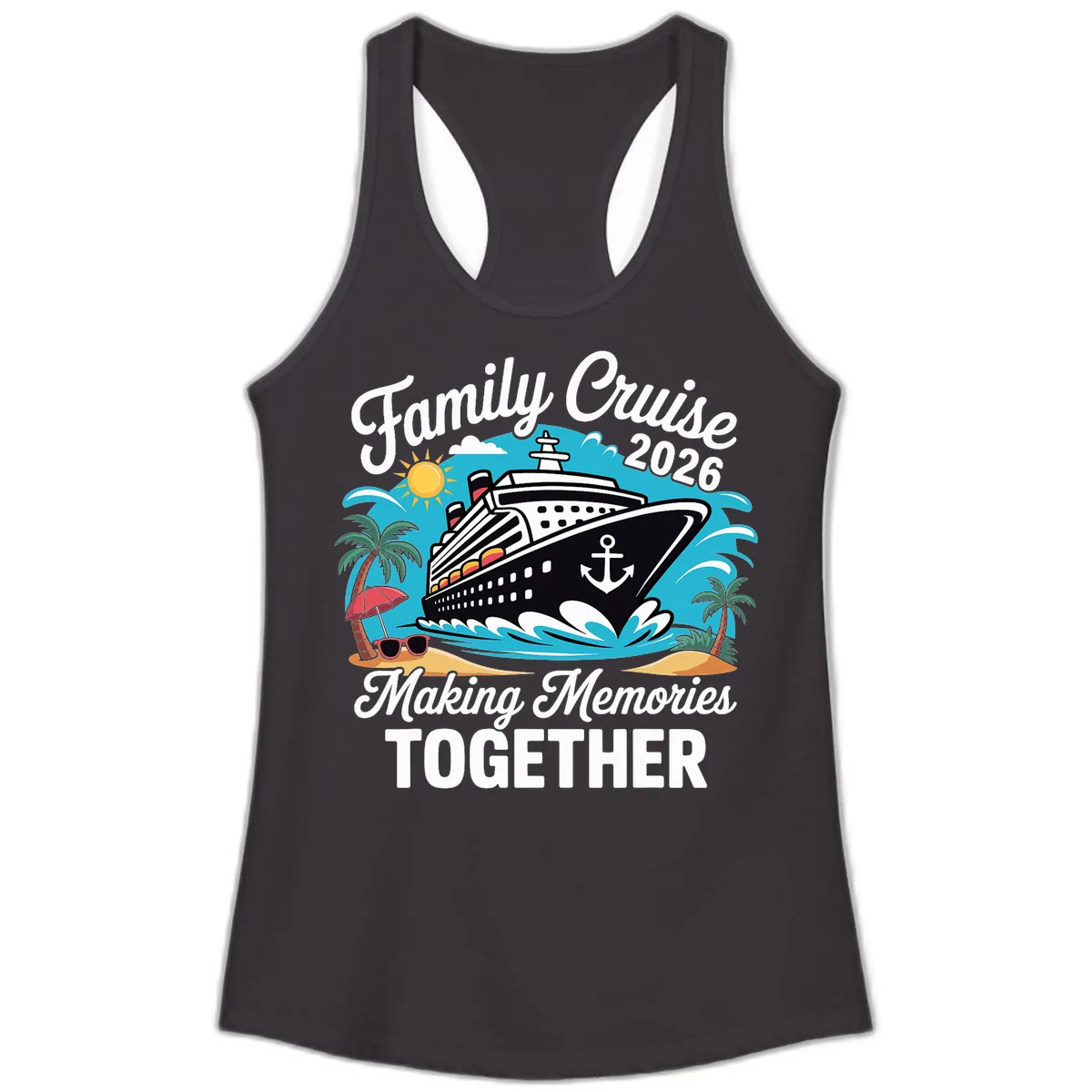 Family Cruise 2026 Making Memories Together Ladies Tank in Black