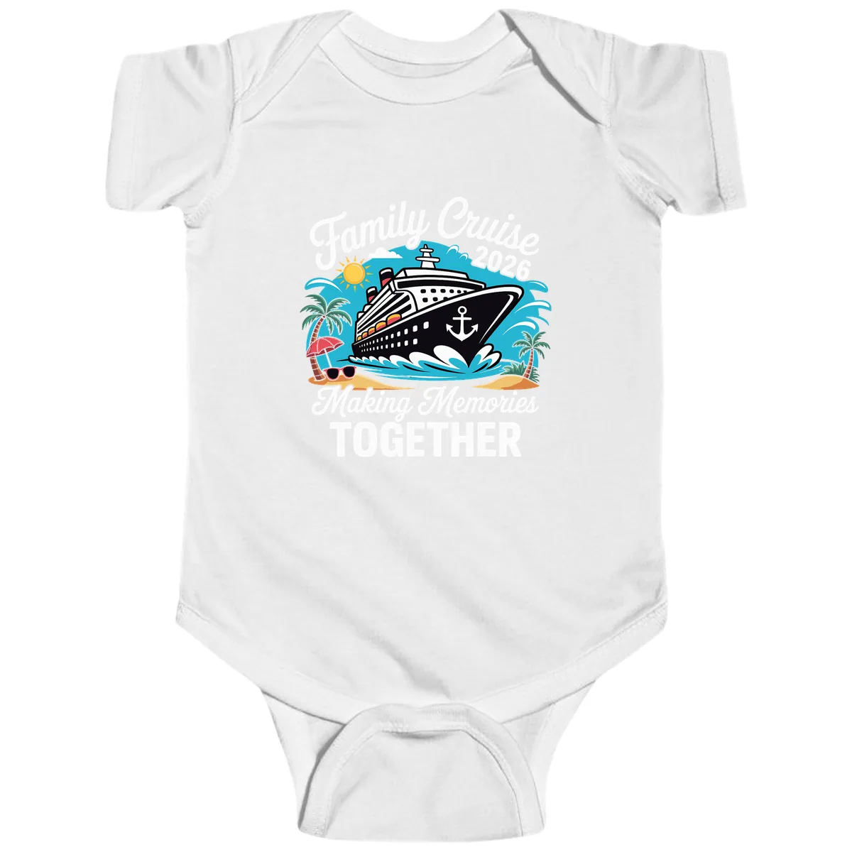 Family Cruise 2026 Making Memories Together Baby Onesie in White