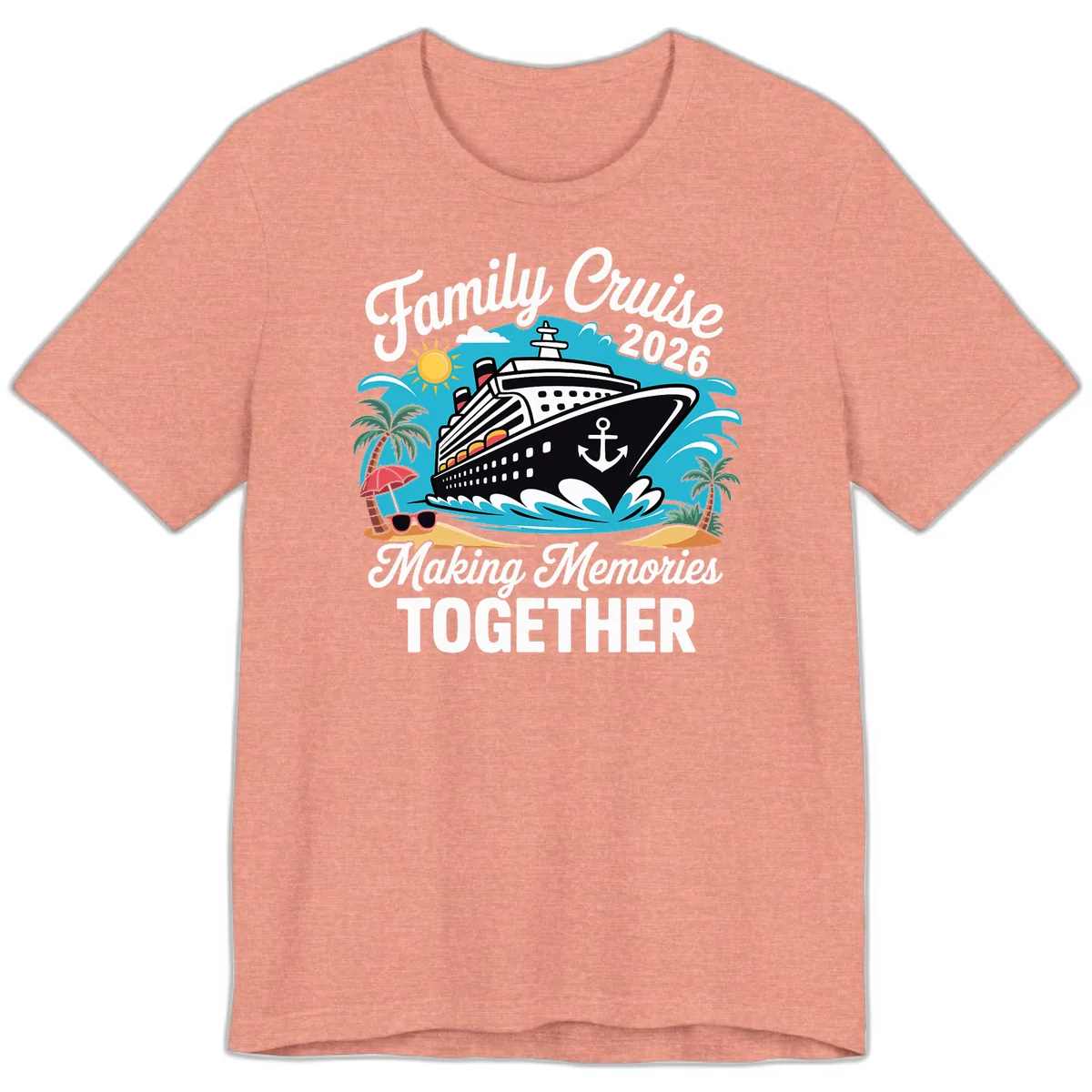 Family Cruise 2026 Making Memories Together Premium T-Shirt in Heather Sunset