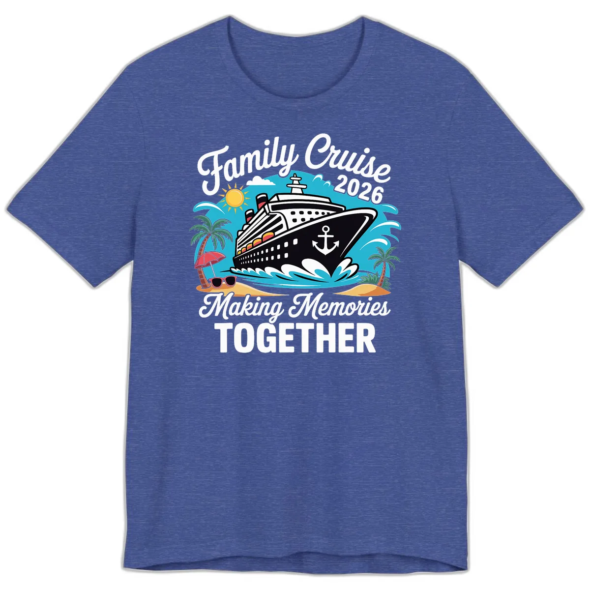 Family Cruise 2026 Making Memories Together Premium T-Shirt in Heather True Royal