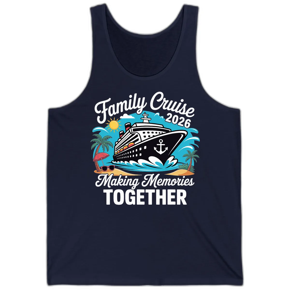 Family Cruise 2026 Making Memories Together Tank in Navy