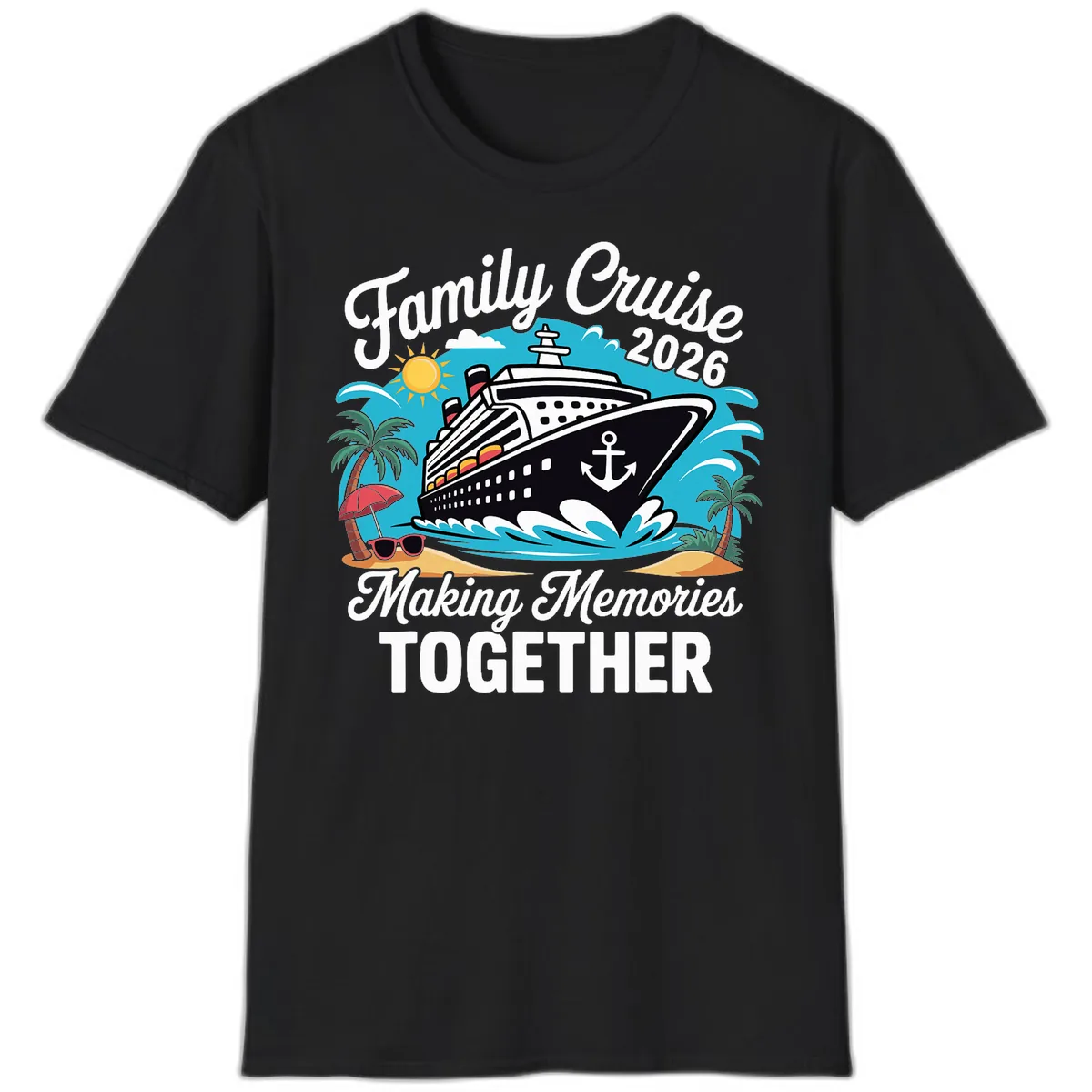 Family Cruise 2026 Making Memories Together T-Shirt in Black