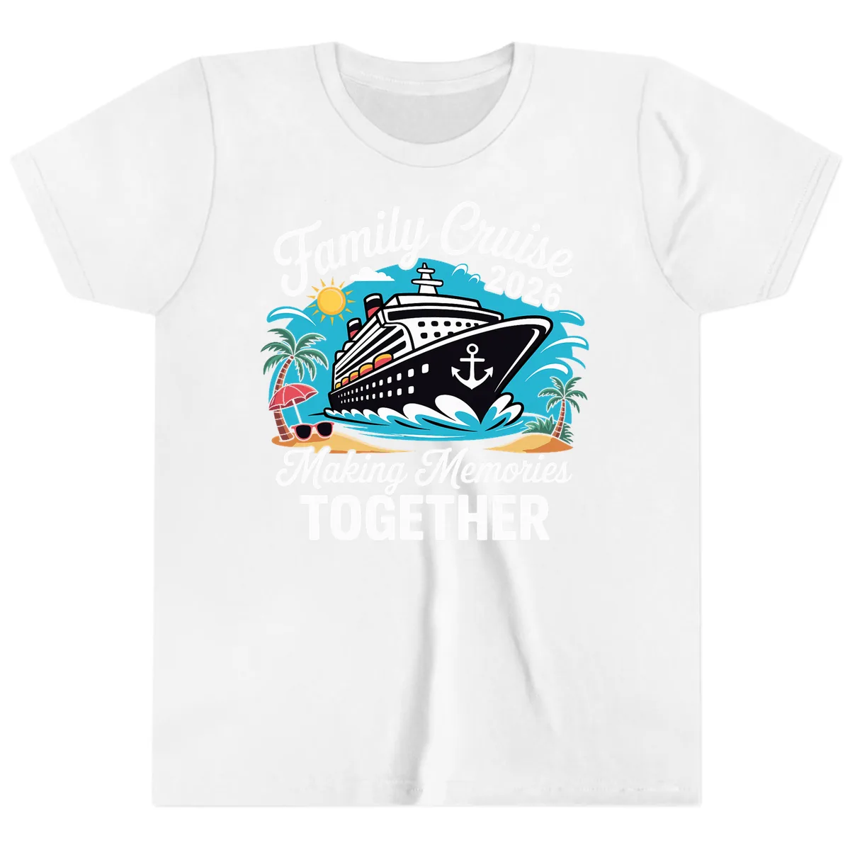 Family Cruise 2026 Making Memories Together Youth T-Shirt in White