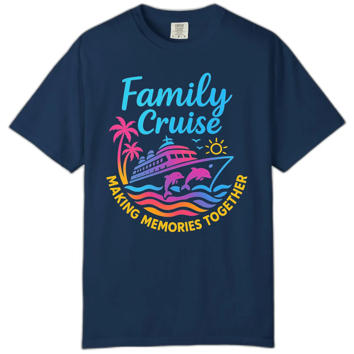 Making Memories Family Cruise Vacation Comfort Color in Navy