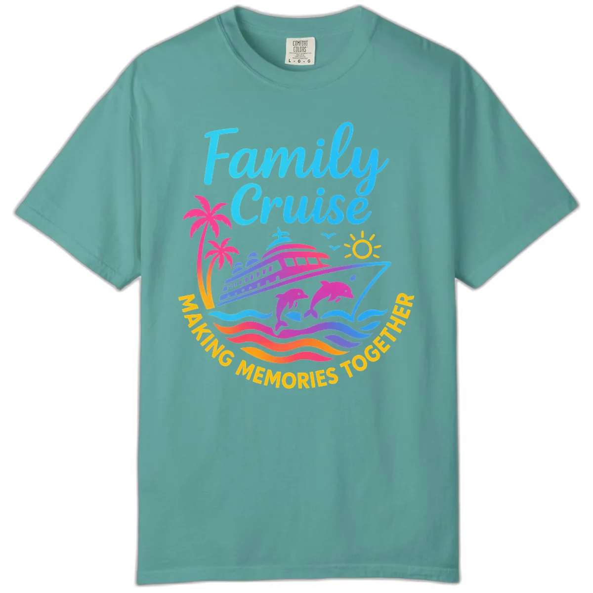 Making Memories Family Cruise Vacation Comfort Color in Seafoam