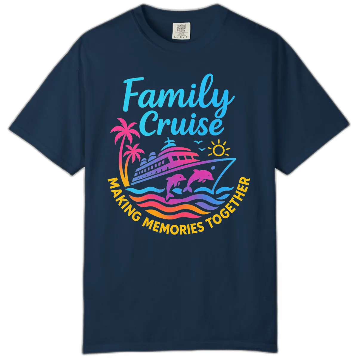 Making Memories Family Cruise Vacation Comfort Color in True Navy